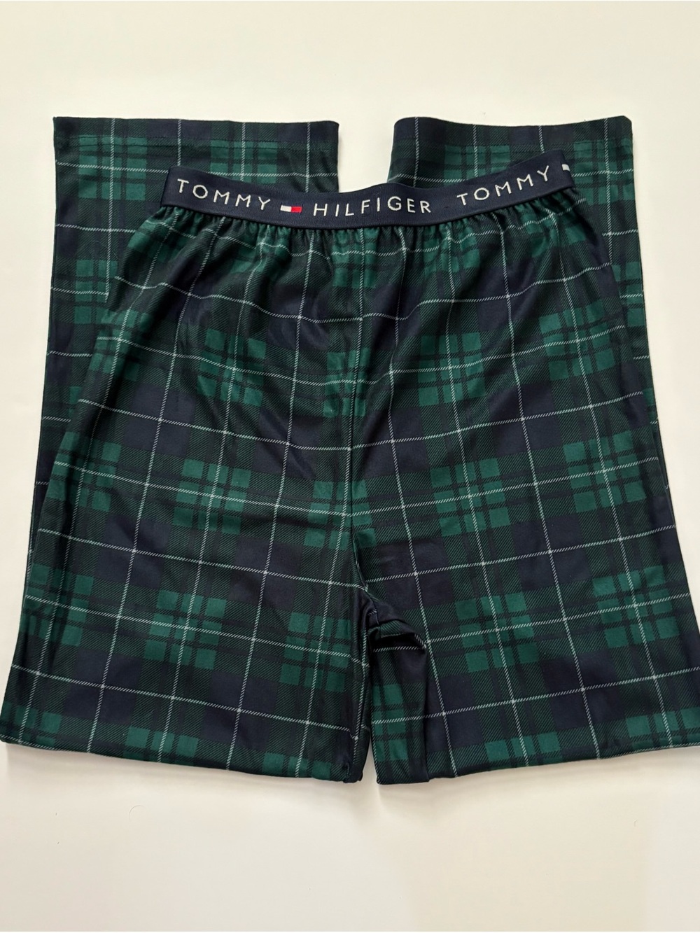 Boy’s Tommy Hilfiger Navy & Green Plaid Pajama Pants - Picture 2 of 5